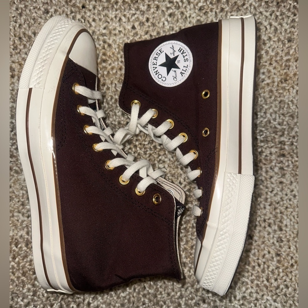 Converse Chuck Taylor Hightops brown women’s size 9.5 men’s size 7.5 - Picture 2 of 9